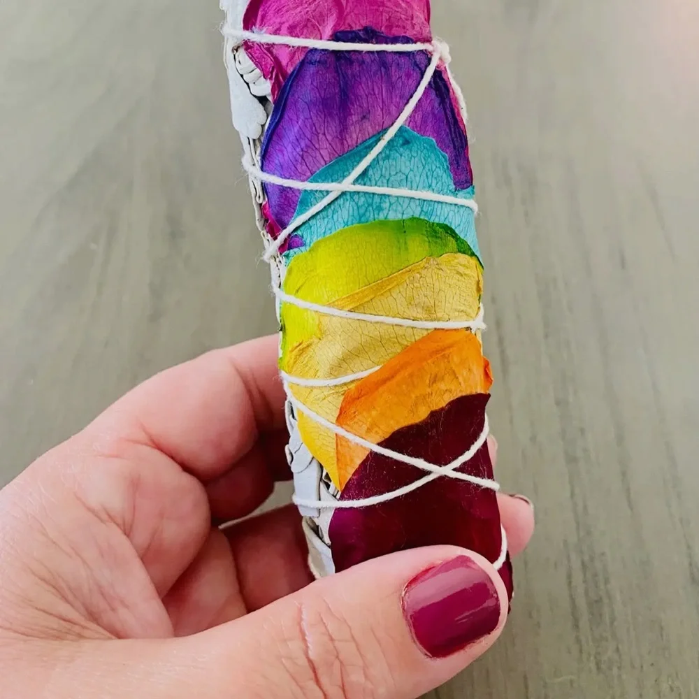 Rainbow Wrapped White Sage Smudge Stick from
California - Picture 6 of 7